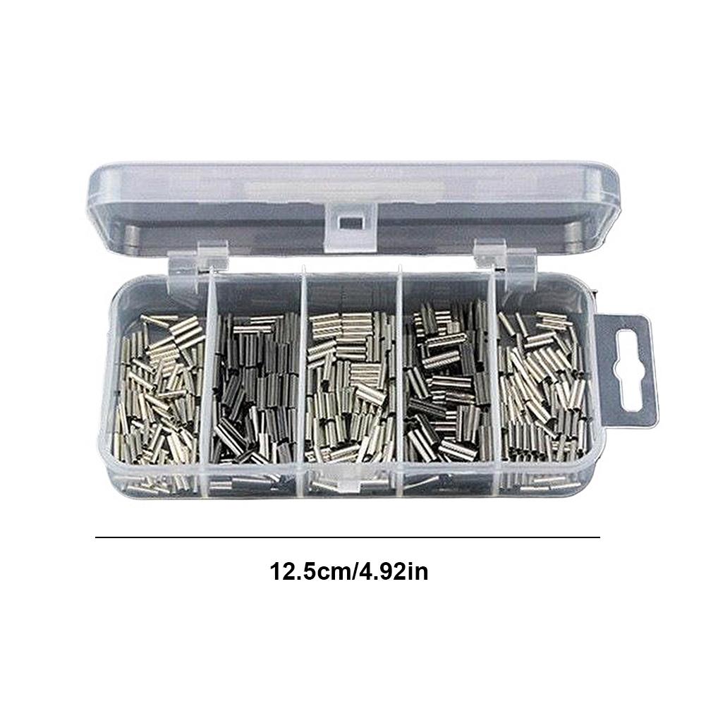 250/300/500 PCS Copper Double Single Crimping Loop Sleeve Fishing Line Crimp Wire Leader Fishing Rigging Accessories