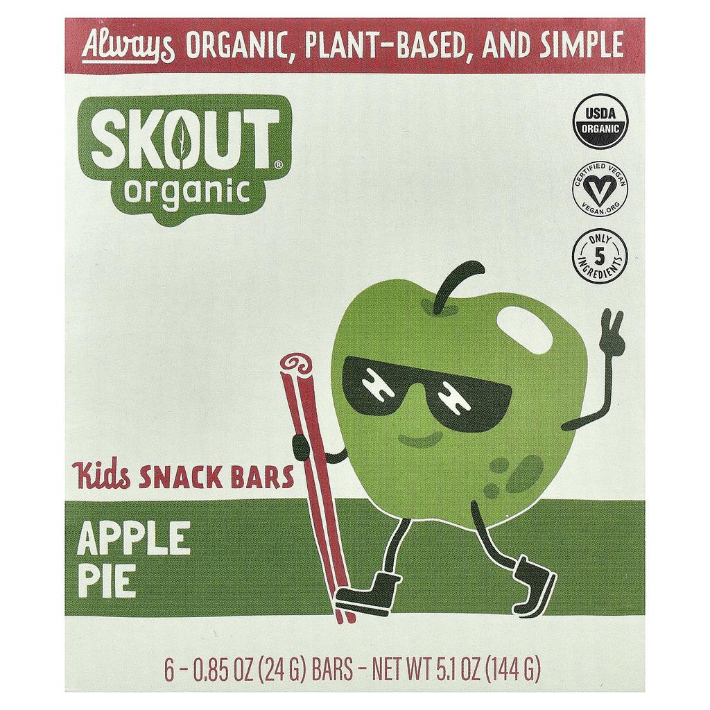 Skout Organic, Kids' Snack Bars, Apple Pie, 6 Bars, 24g (0.85oz) Each