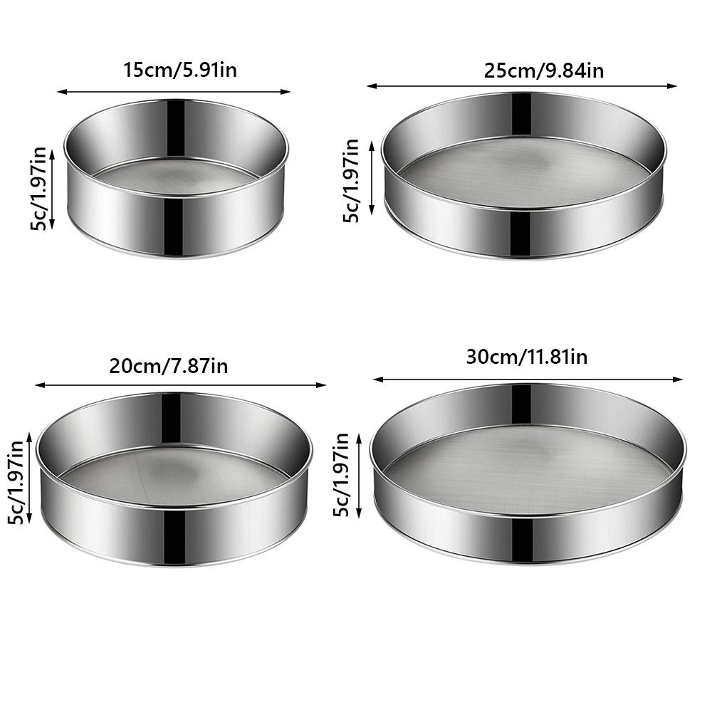 Stainless Steel Flour Sieve Silver Handhold Strainer Sifters Mesh Flour Sifter  Kitchen Supplies