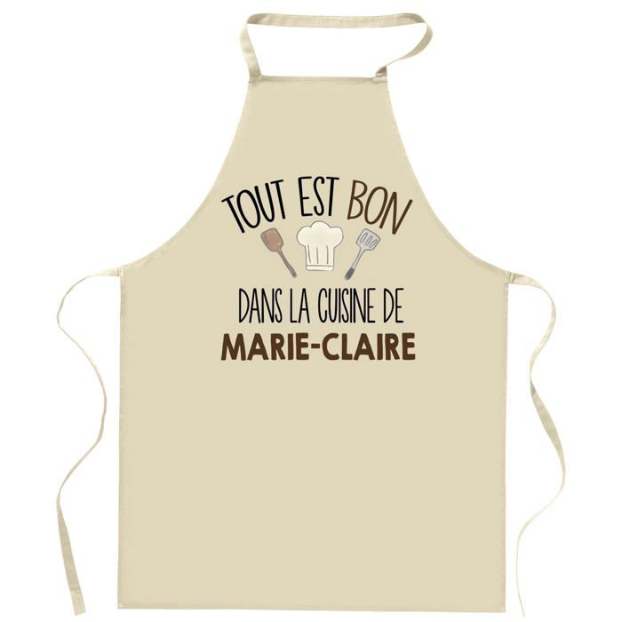 Tablier de cuisine - Planetee - « Tout est bon » MARIE-CLAIRE - coton épais - imprimé en France