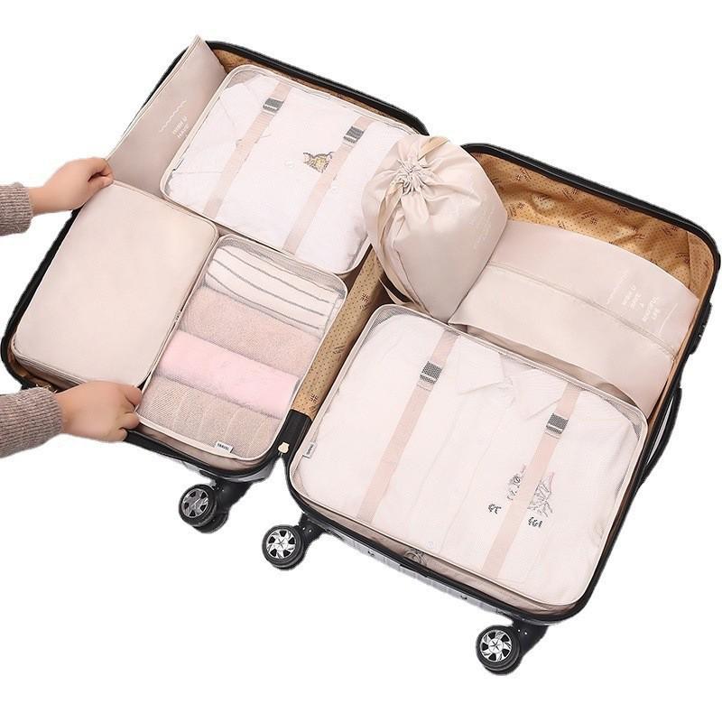 7-Piece Multifunctional Twill Travel Set for Clothes Organization