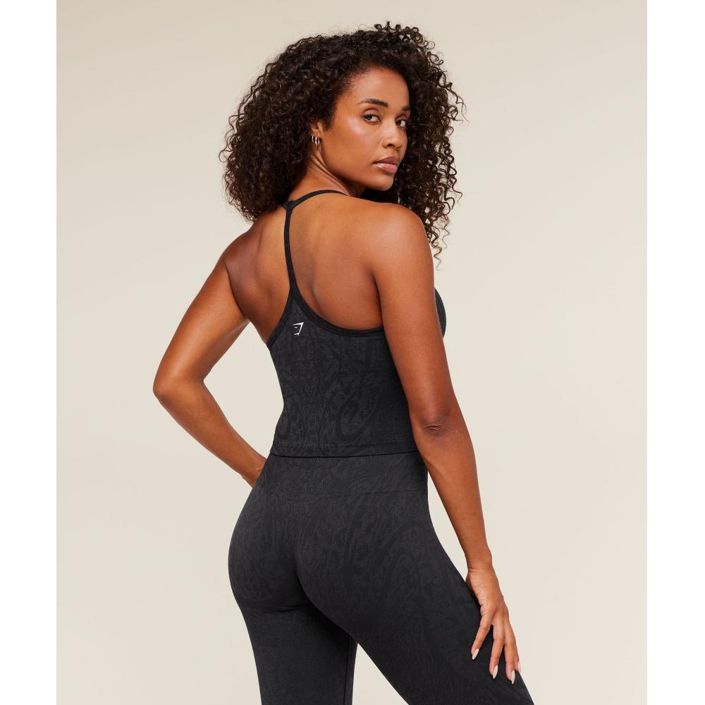 Gymshark Adapt Animal X Whitney Tank Top With Shelf Black Asphalt Grey B5c7o Bdqr