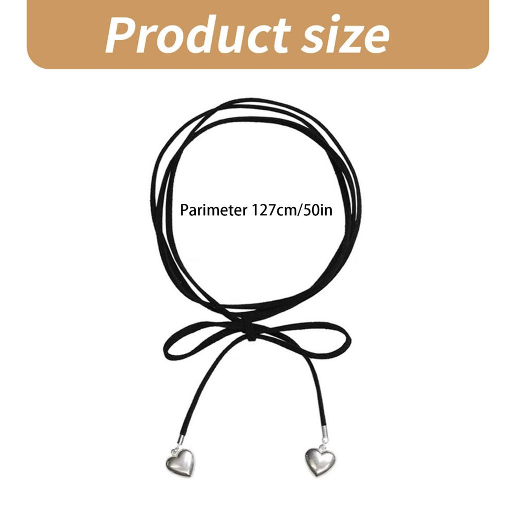 Bowknot Charm Necklace Soft Comfortable Leather Cord Choker Adjustable Length Neckchain Jewelry Stylish Party Ornament