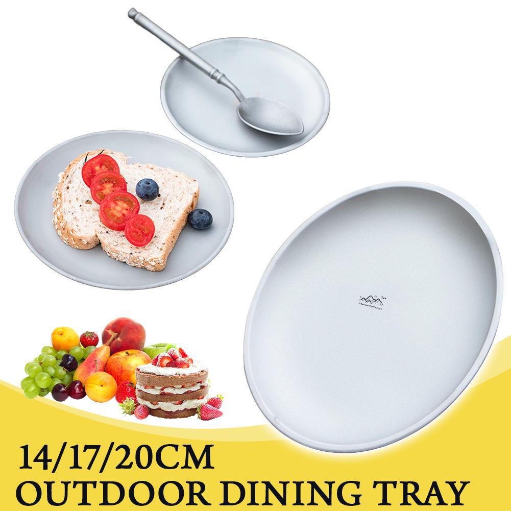 Piatto di Purificazione in Titanio Ultraleggero Portatile Sicuro Piatto Rotondo da Pranzo Escursionismo Picnic Barbecue Piatto Rotondo Opaco