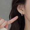 925 Silver Hoop Earrings for Women Simple Heart Zircon Circle Drop Punk Jewelry Party Gifts
