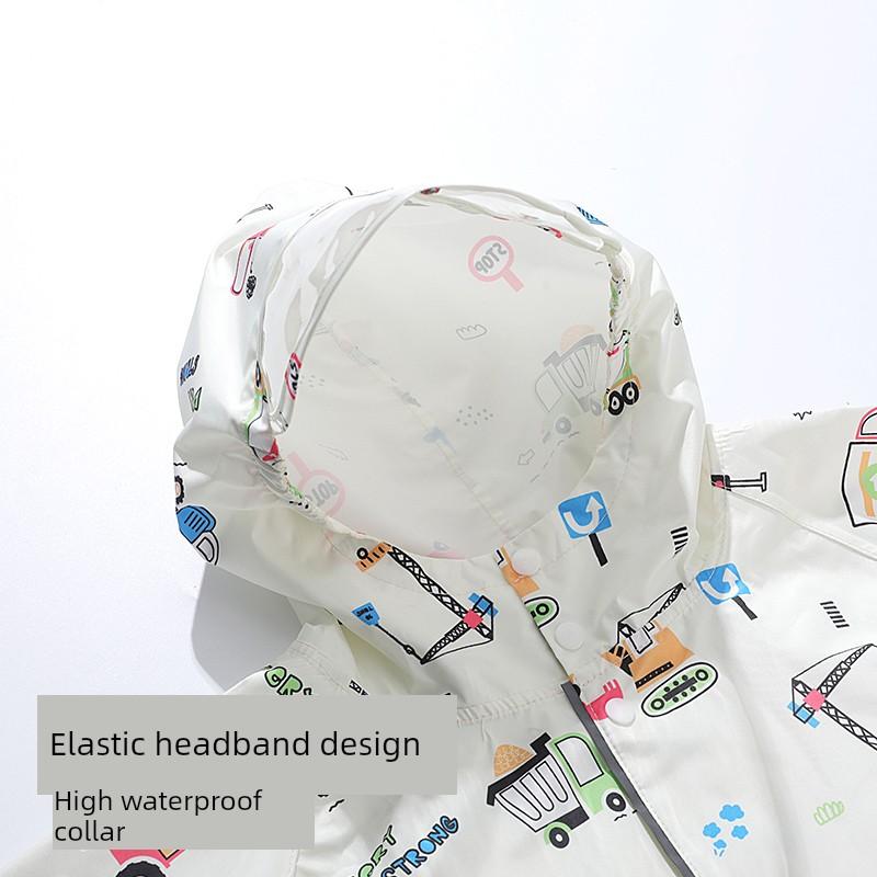 Children's Raincoat for Elementary School Students, Girls and Boys, 2026 New Model, Full-Body Storm-Proof with Backpack Space