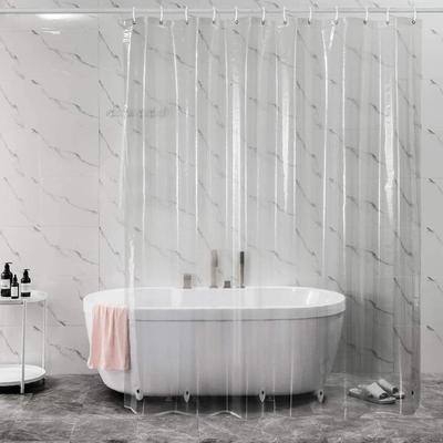 Transparenter Duschvorhang Wasserdicht Weißer Kunststoff Badvorhänge Futter Transparent / Rosa Badezimmer Schimmel PEVA Zuhause Luxus mit Haken