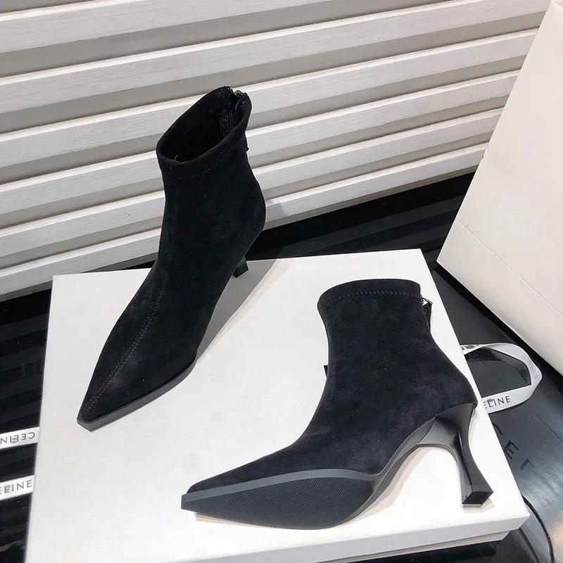 Fashion Leopard Print Women Ankle Boots Fashion Elegant Dancing Party Prom Shoes High Heel Women's Modern Short Booties
