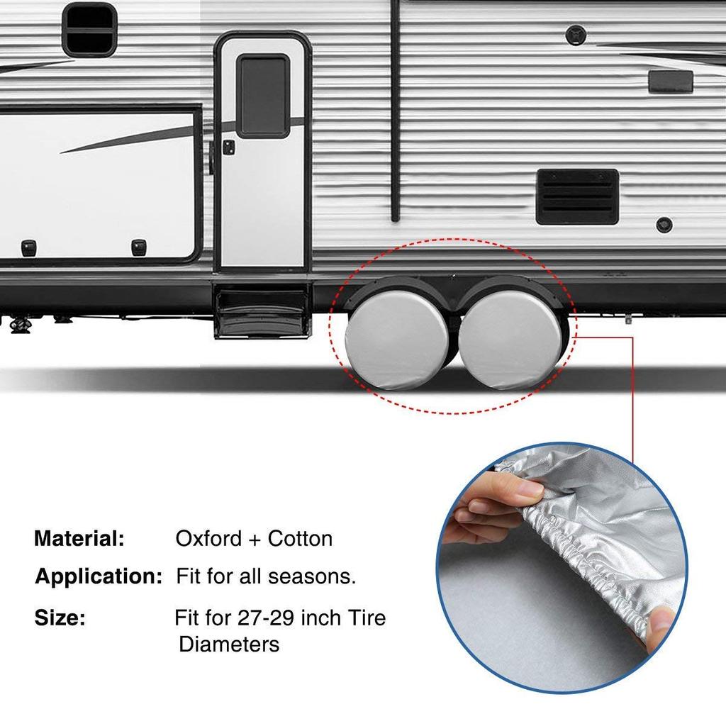 Universal 27 29 inches Tire Covers Pack RV Wheel Trailer Car Truck Sun Protector