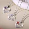 Heart-Shaped Mum Necklace - Fashionable European & American Style, Niche Design, Perfect for Mother's Day Gift.