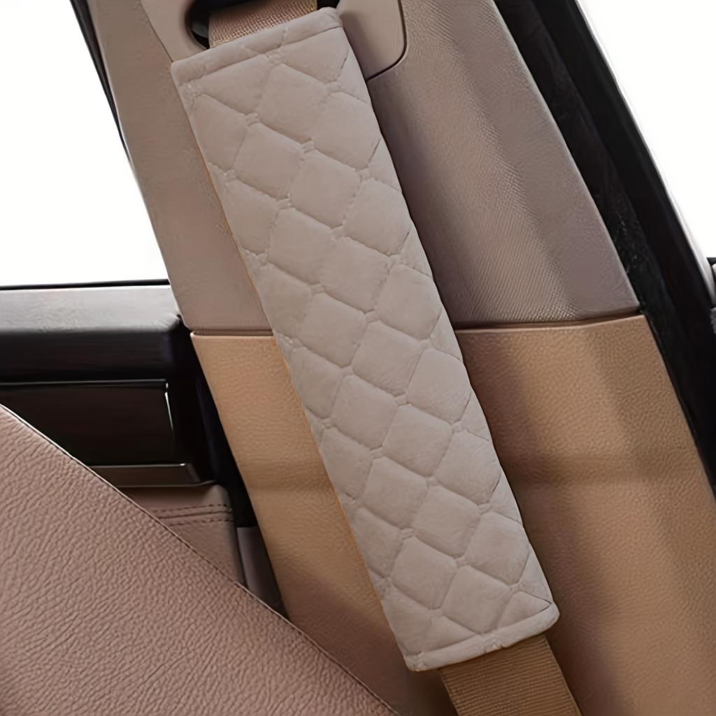 2pcs Travel Accessories Plush Car Seat Belt Shoulder Cover with Embroidery