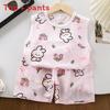 Baby Cartoon Sleeveless Vest And Shorts Summer Set For Toddler Boys And Girls