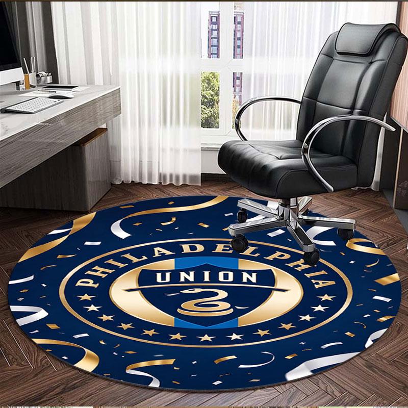 Philips Sports Union Print Round Rug, Washable Floor Carpet, For Entryway Dorm Laundry Room Office Study, Home Decor Birthday Christmas Gift