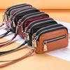 Genuine Leather Women's Wallet Clutch Purse Bag with Big Storage Capacity and Wrist Strap