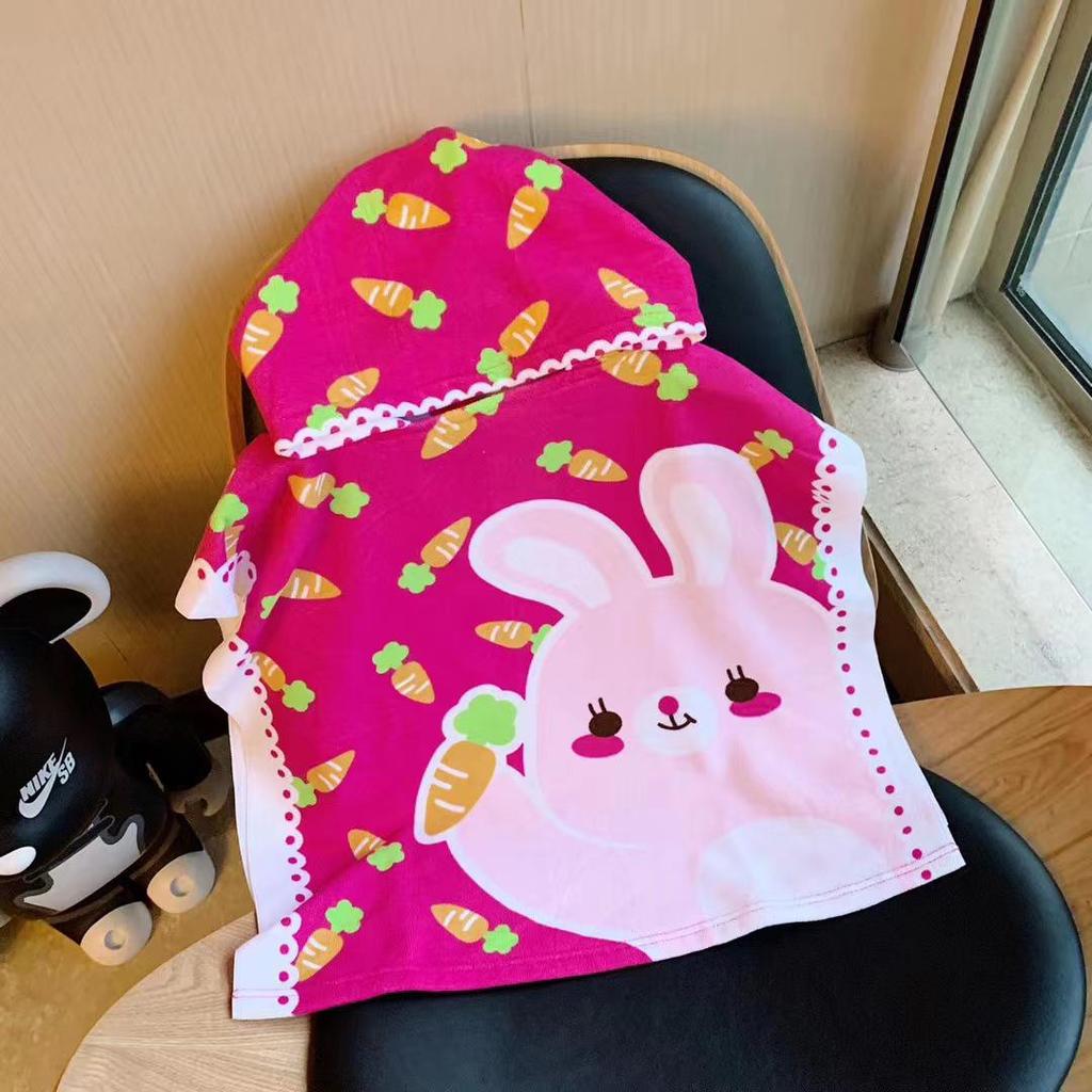 Adorable Cartoon Baby Bath Poncho - Soft, Skin-Friendly, Non-Shedding, Quick-Dry, Absorbent Towel