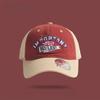 Classic Vintage Cotton Mesh Baseball Cap for Men Women, Embroidery Letter Design, Color Block Styling, Daily Fashion Wear