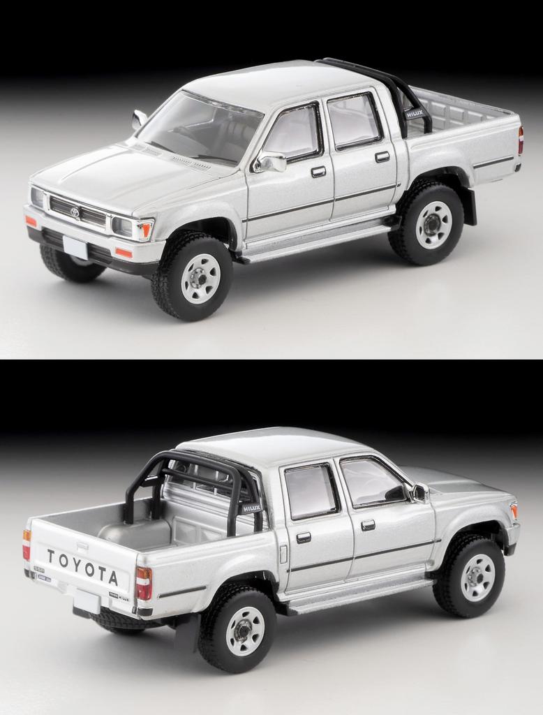 TOMYTEC Tomica Limited Vintage Neo LV-N256c Toyota Hilux 4WD Pickup Double Cab SSR Silver 1991 Model (Assembled) 333197