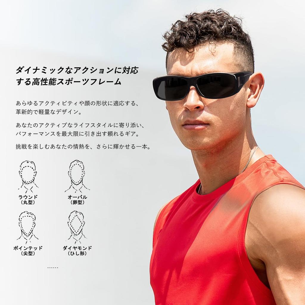 Sports Sunglasses for Polarized Rectangular Full UV400 Designed for Driving Outdoor Includes Carrying Case 5 [Br'Guras] Men High-Shade Lenses, Frame,