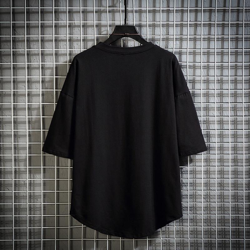 2021 Summer Men's White Loose Fit Korean Trend Short Sleeve T-shirt