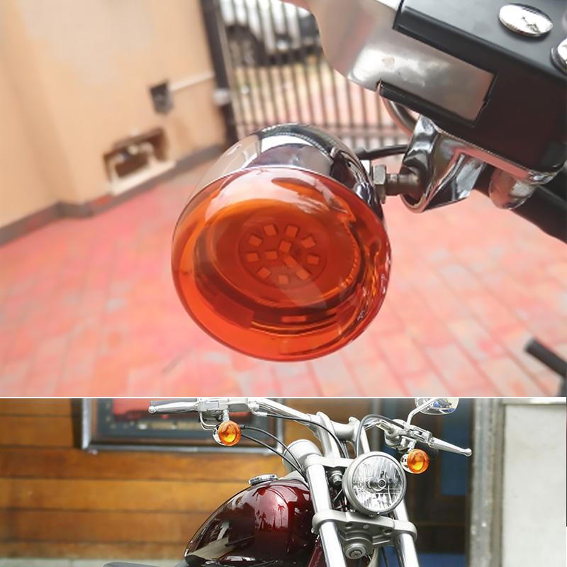 4pcs Motorcycle Turn Signal Indicator Light Len Red Yellow Smoke Cover With Light Blub For Harley Softail Dyna Sportster 02-22