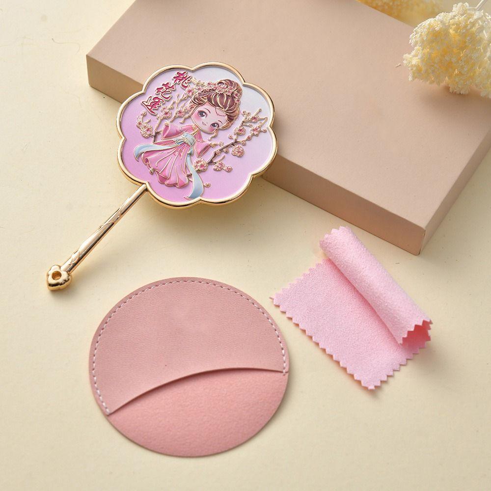 Emboss Cosmetic Mirror Portable Makeup Mirror Souvenir Chinese-style Handheld Mirror  Makeup