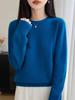 Thick Knit Wool Round Neck Seamless Sweater Dress – Comfortable, Close-Fitting, Versatile Base Layer for Autumn and Winter.