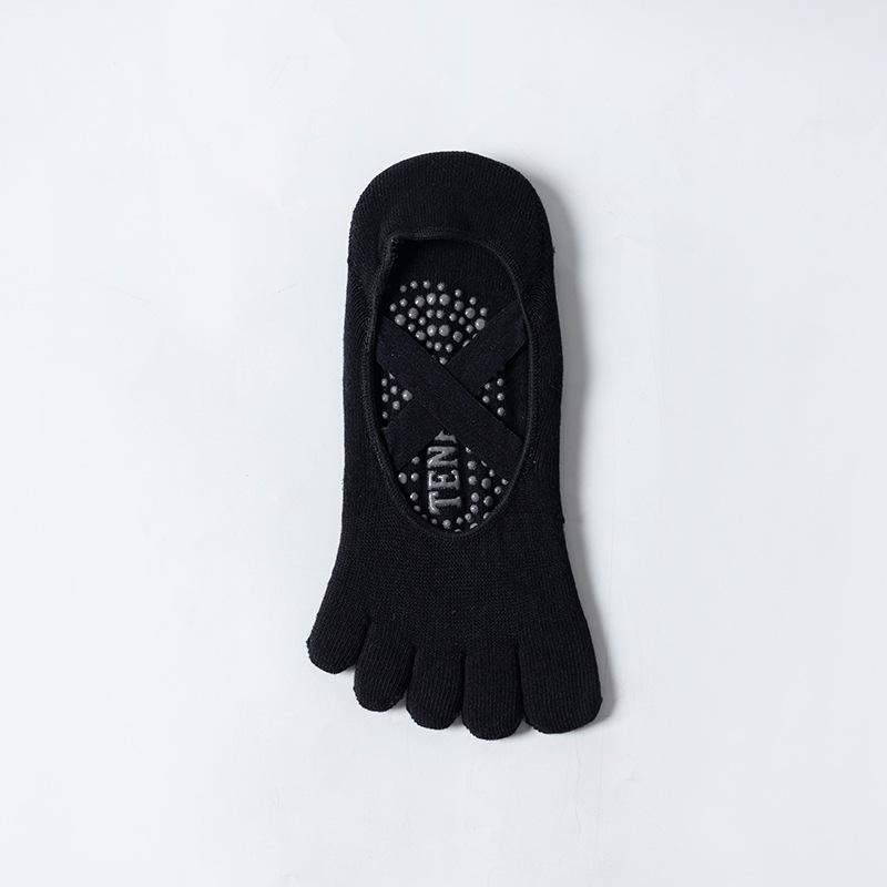 

Ladies Spring and Summer New Cross-strap Backless Professional Non Slip Sports Pilates Yoga Socks 1 pair чёрный