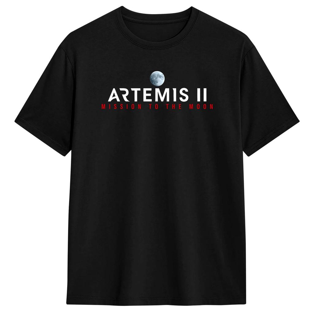 Artemis 2 Mission Logo T Shirt Summer 100 Cotton TShirts For Couple Design Tee Shirt ShortSleeved Vintage Tees