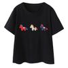 2026 Plus Size Cotton T-Shirt with Horse Patch - Short Sleeve, Round Neck, Fashionable Top for Fat Girls