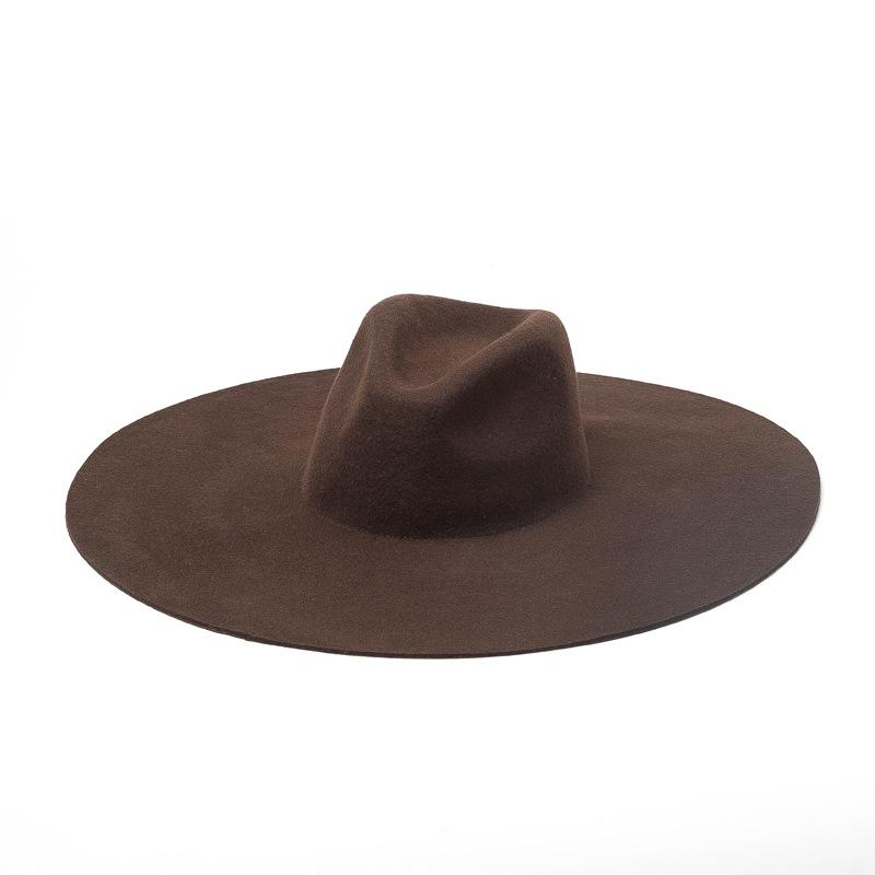 Fashion Elegant Felt Hat Men Wool Big Wide Brim Panama Hat Pie Church Party Winter Fedora for Women