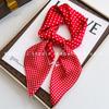 70x70cm Lightweight Square Scarf Women Polka Dot Print Silk-Like Wrap Neck Tie Hair Band Fashion Accessory