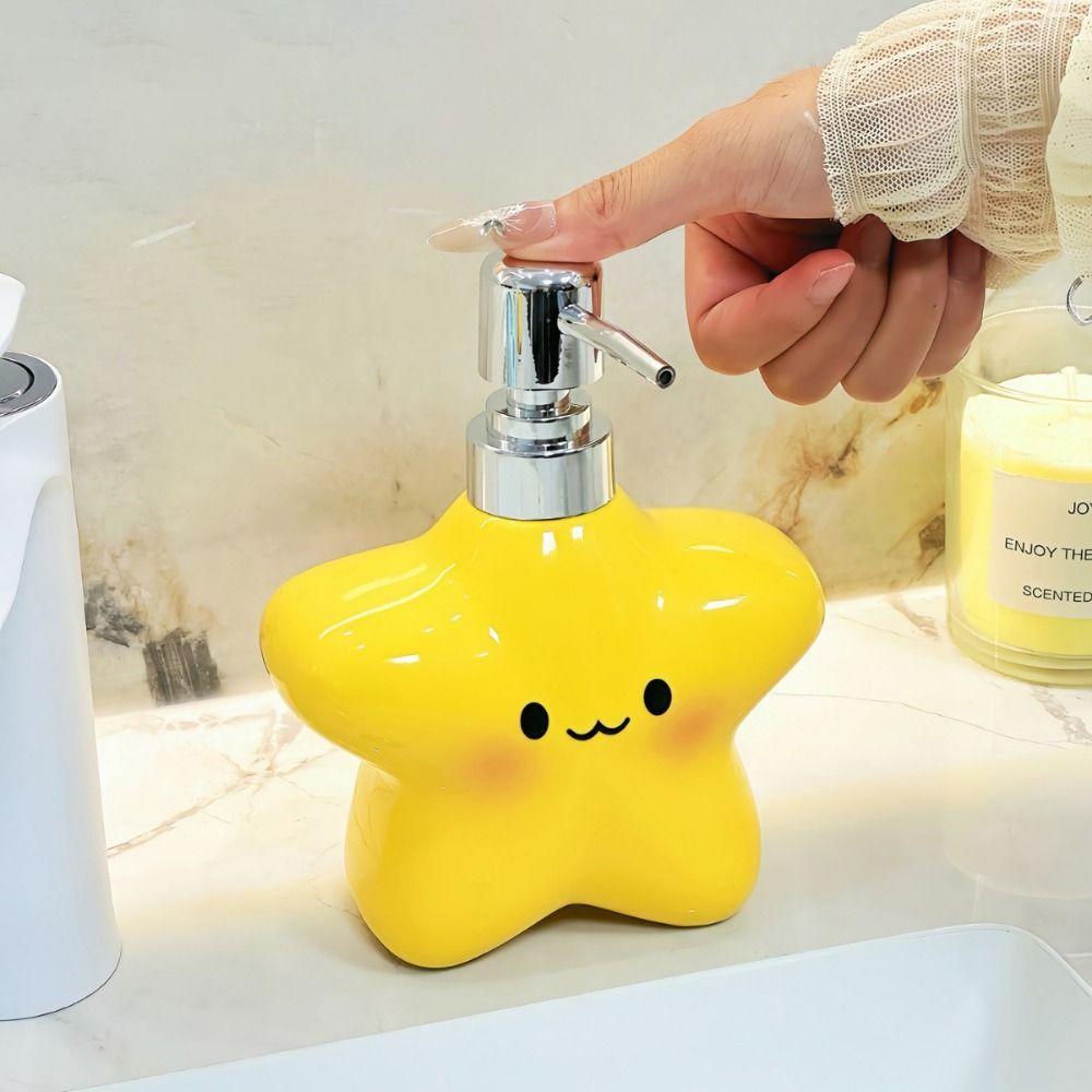 Star Shaped Foaming Soap Dispenser 400ML Hand Sanitizer Bottle Ceramic Star Lotion Bottle  Home Use