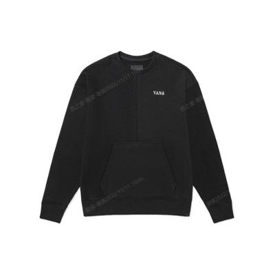 Vans Embroidered Logo Patchwork Pullover Hoodie Unisex Tops Black VN0A5H9QBLK