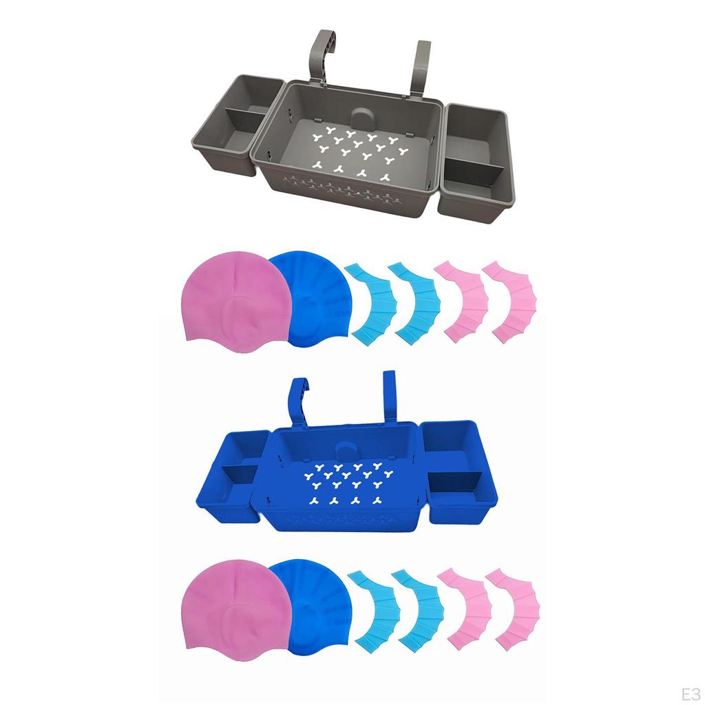 , Multifunktioneller Seitenhänge-Organizer-Behälter, der für die meisten Aufstellbecken passt, mit Badekappe