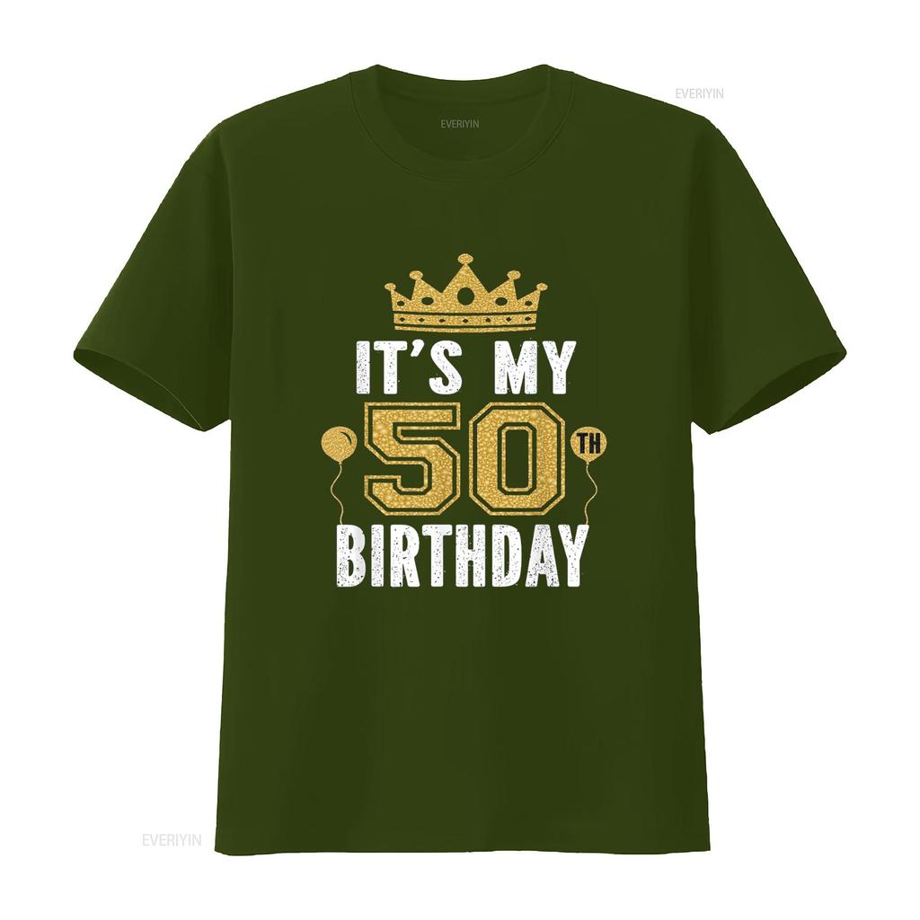 It s My 50th Birthday For 50 Years Old Man And Woman T Shirt vintage Washed Top For Everyday Wear graphic Stylish Unisex