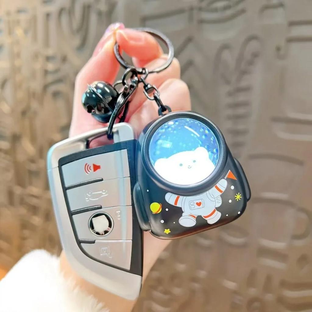 Cute Bear Bag Night Light Keychains, Kawaii Hanging Pendant Key Chain, Trendy Atmosphere Light