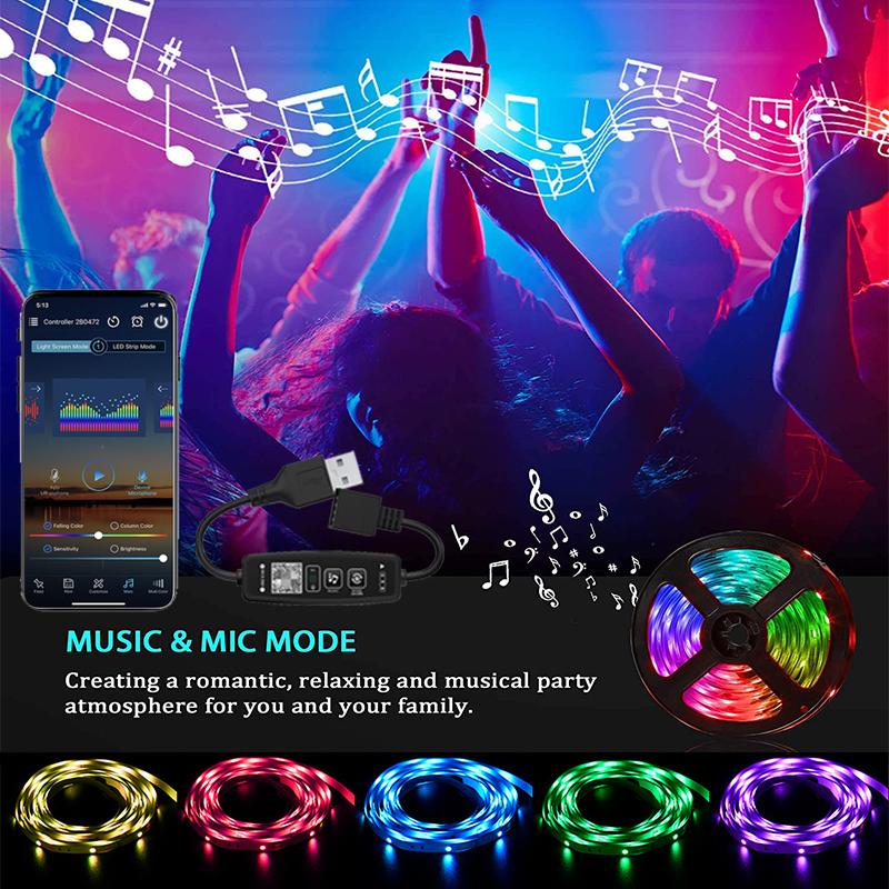 USB Bluetooth RGB Led Controller 5V 4Pin RGB Controler Smart Remote 17Key RGB Led Lights Controller Music RGB Color Changing