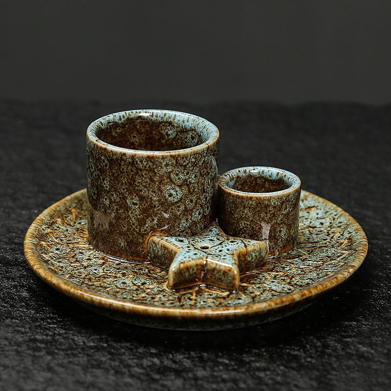 1pc Ceramic Incense Burner Set - 4-in-1 Handcrafted Incense Stick & Palo Santo Holder with Smudging Tray, Elegant Bohemian Decor