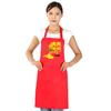 Wedding Aprons with Red Sleeves and Custom Printed Logo - Perfect for Birthdays, Banquets, Gifts, and Events.