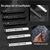 Telescopic Titanium Toothpicks Push-pull Fruit Toothpick Convenient Metal Toothpick  Camping Tool