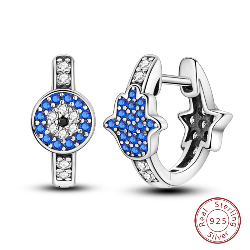 New 925 Sterling Silver Hope Rainbow Flower Earrings For Women Sparkling Colored Zircon Star Koi Earrings Party Jewelry