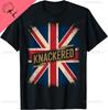 T-shirt Britannique Drôle Knackered Union Jack Drapeau UK Respirant et Confortable Streetwear Coton