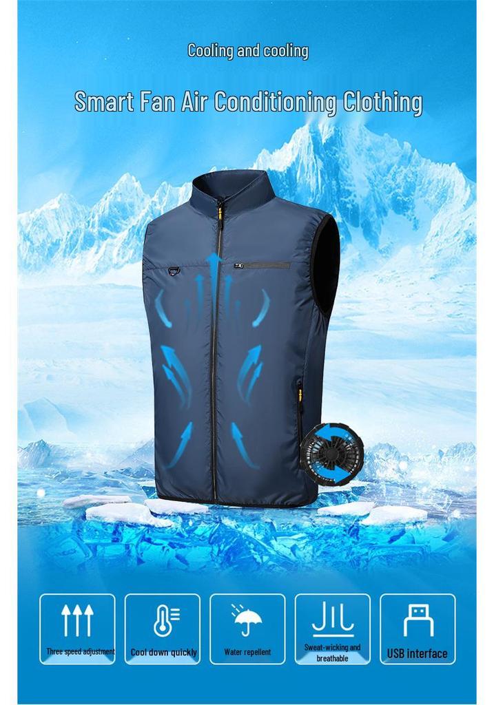 Summer Smart Cooling Fan Vest - Custom Air Conditioning Clothing for Outdoor Comfort