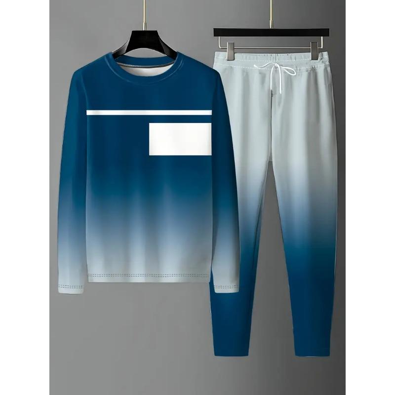 Vintage Trainingsanzug Frühling Übergroßes Set Druck Langarm T-Shirt+Hose Jogger Sportbekleidung Lässig Streetwear 2-teiliger Anzug