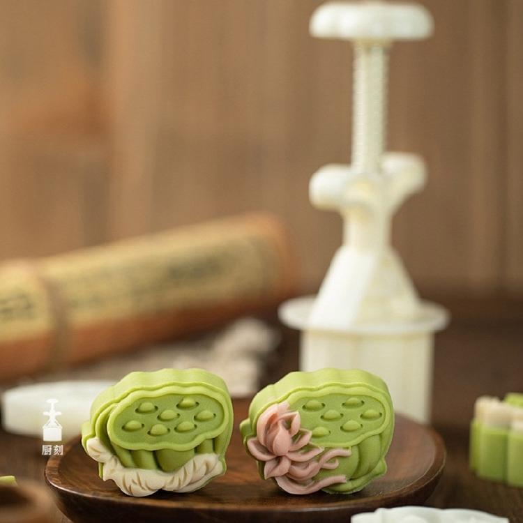 Flower Pattern Moon Cake Maker Mold MidAutumn Pastries Tool Cookie Dessert Cutter Hand Pressure Moon Cake Mold Easy Clean