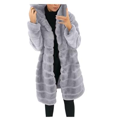 (SU)Womens Faux-Fur' Gilet Long Sleeve Waistcoat Body Warmer Jacket Coat Outwear