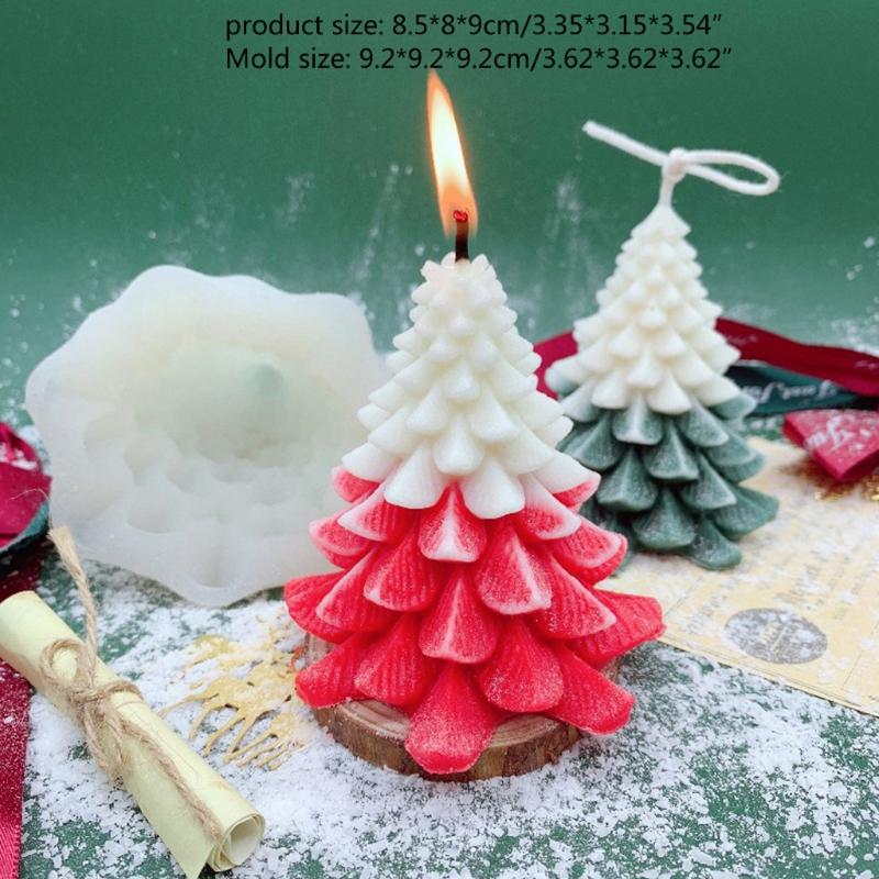 Aroma Plaster Silicone Mold Handicrafts Soap Candle Resin Casting Handmade Sawtooth Christmas Tree Shape 3D Candle Mold