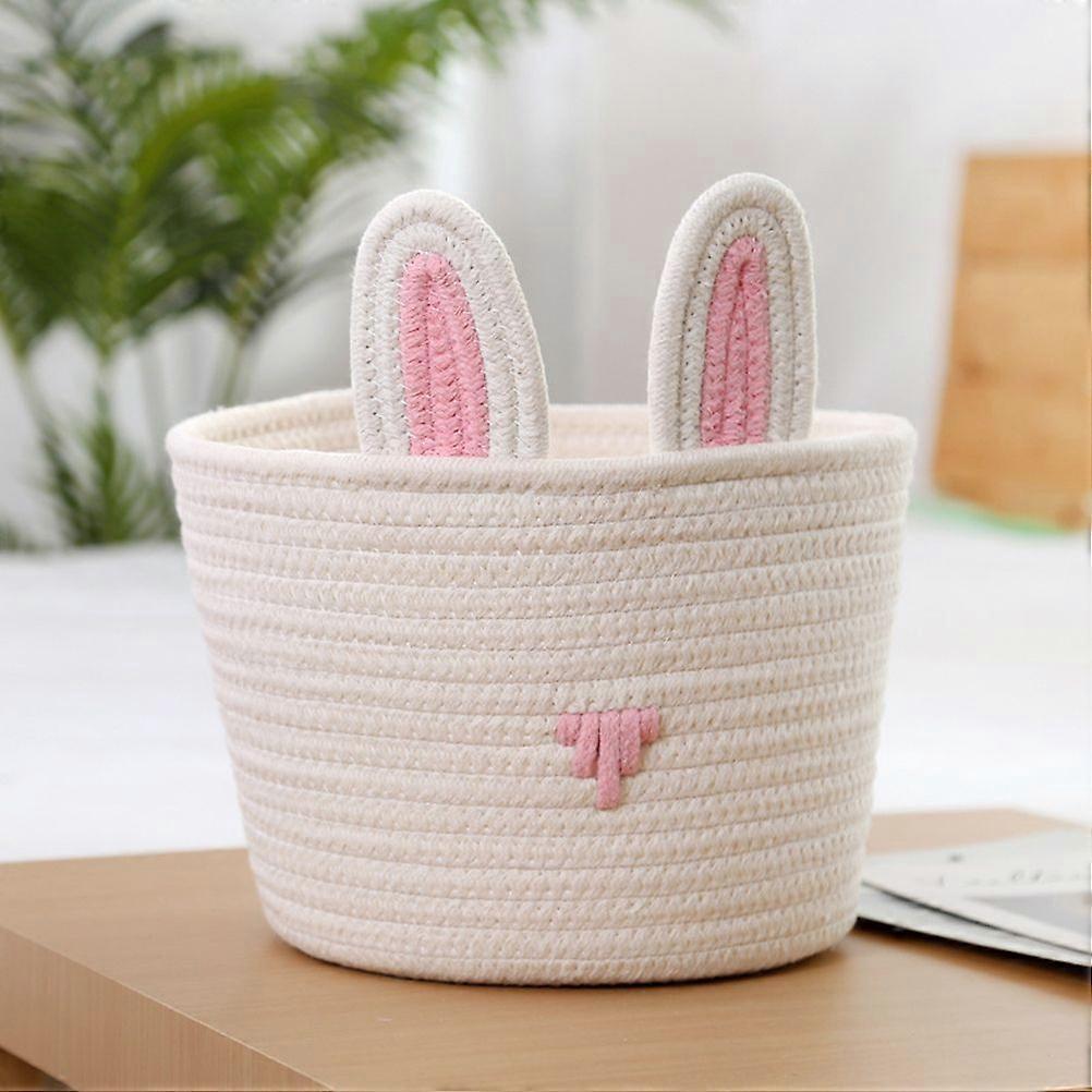 Cute Rabbit Basket Easter Bunny Ear Storage Bag Portable Candy Bag for Storing Cosmetics and Snacks