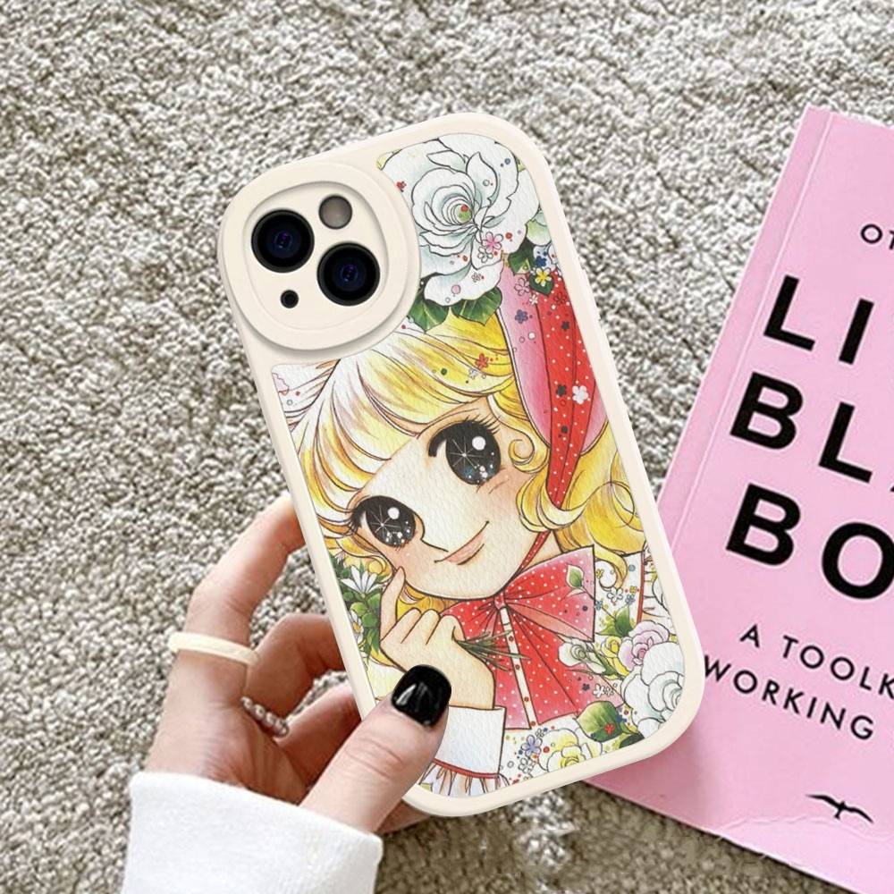 Manga Candy Phone Case For IPhone 16 15 14 13 12 11 Pro Max Plus Leather Soft Cover