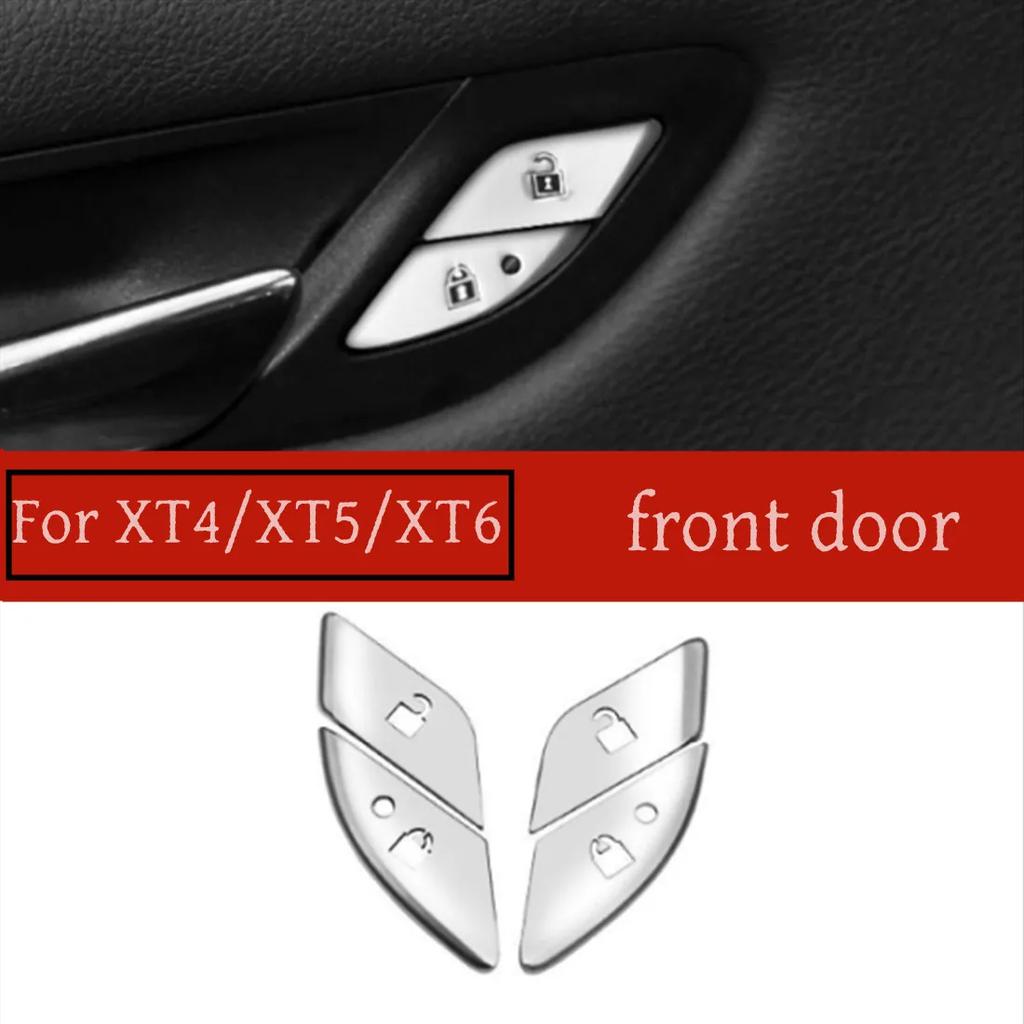 Car Door Lock Unlock Buttons Cover Stickers Trim For Cadillac XT4 XT5 XT6 CT4 CT5 ATSL XTS Interior Accessories